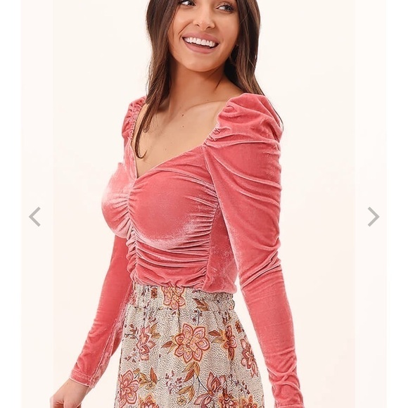 MINKPINK x Revolve Mekness Ruched Top In Blush Size S - Picture 2 of 8